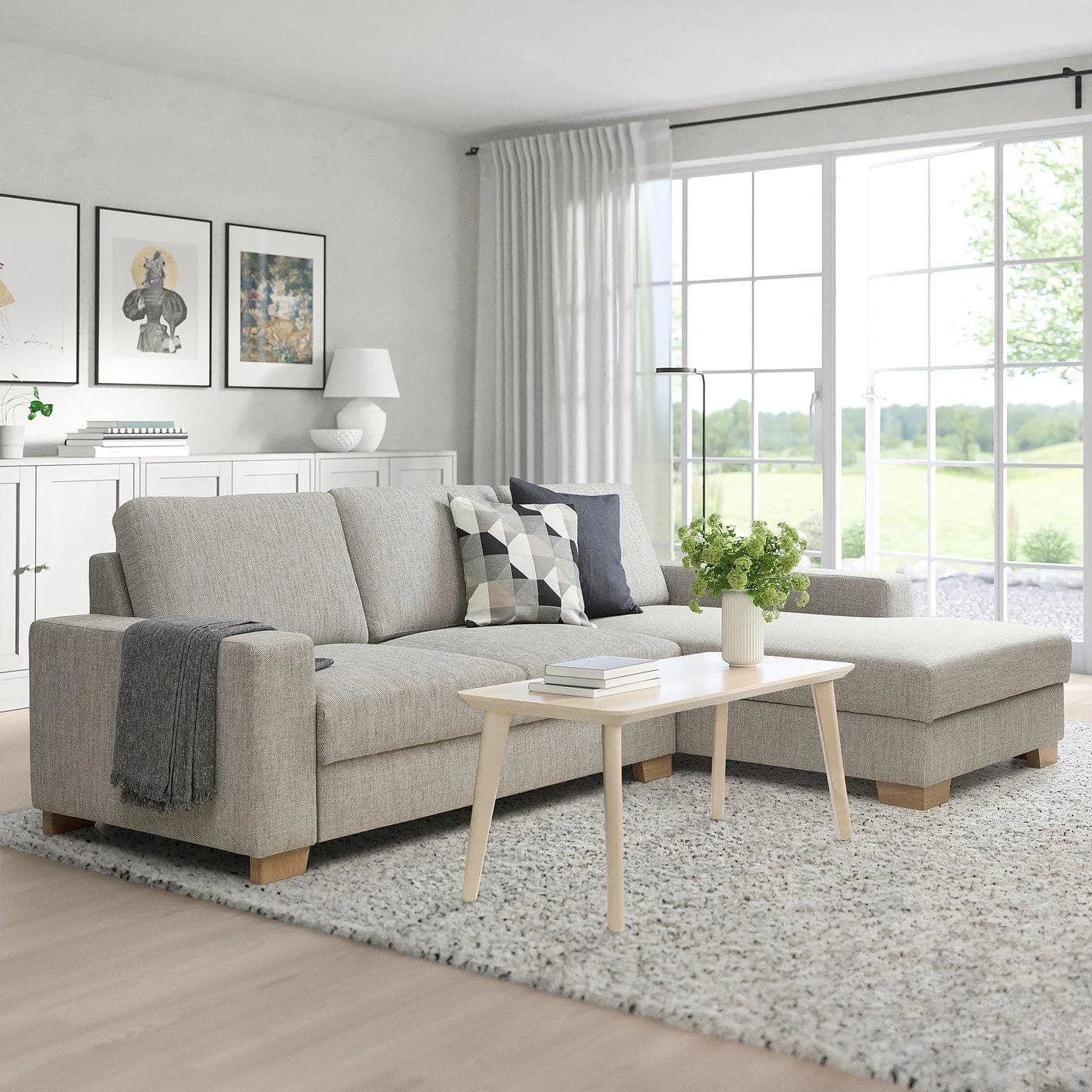 IKEA SÖRVALLEN 4er-Sofa Beige Braun
