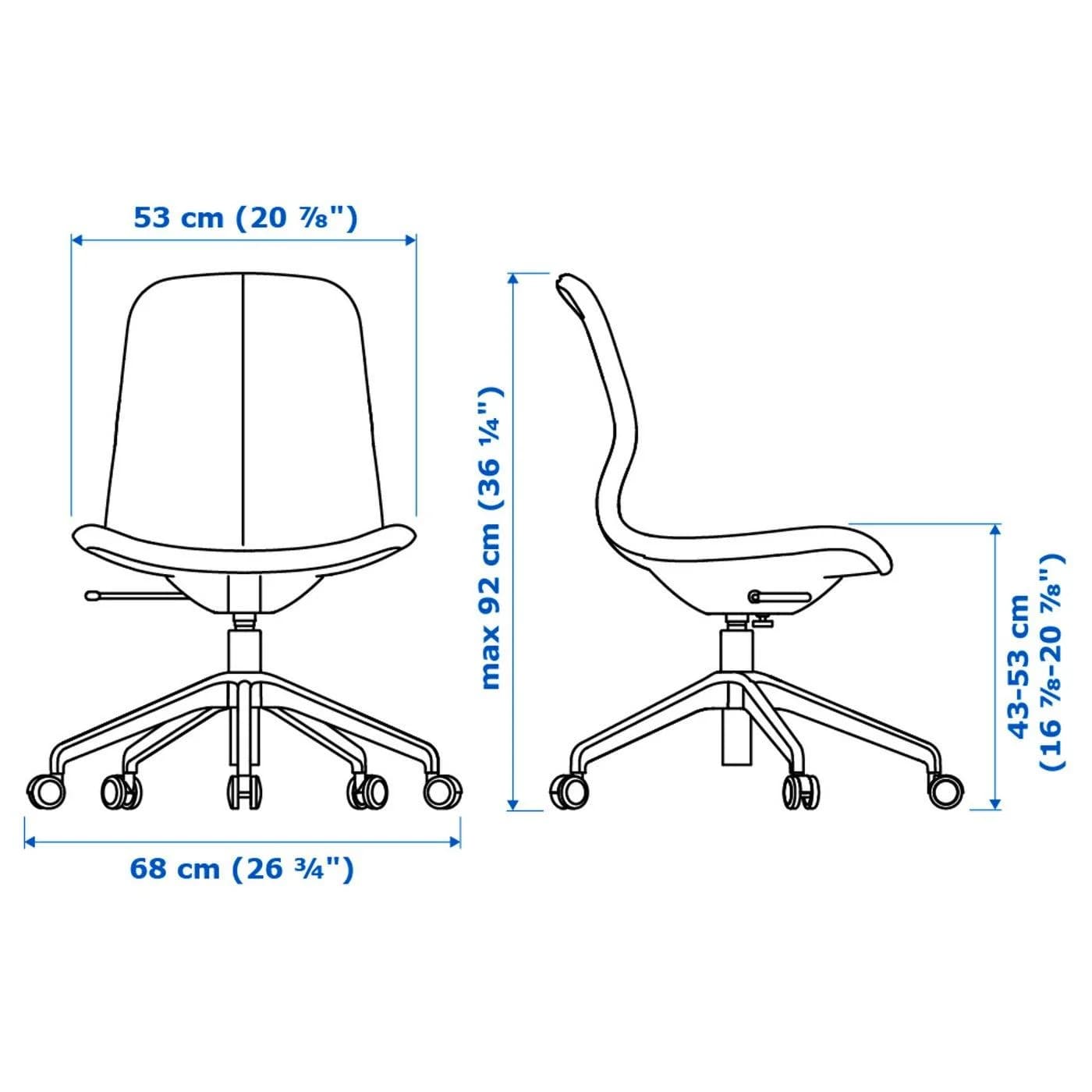 IKEA LÅNGFJÄLL Konferenzstuhl Blau/Weiß Ergonomisch