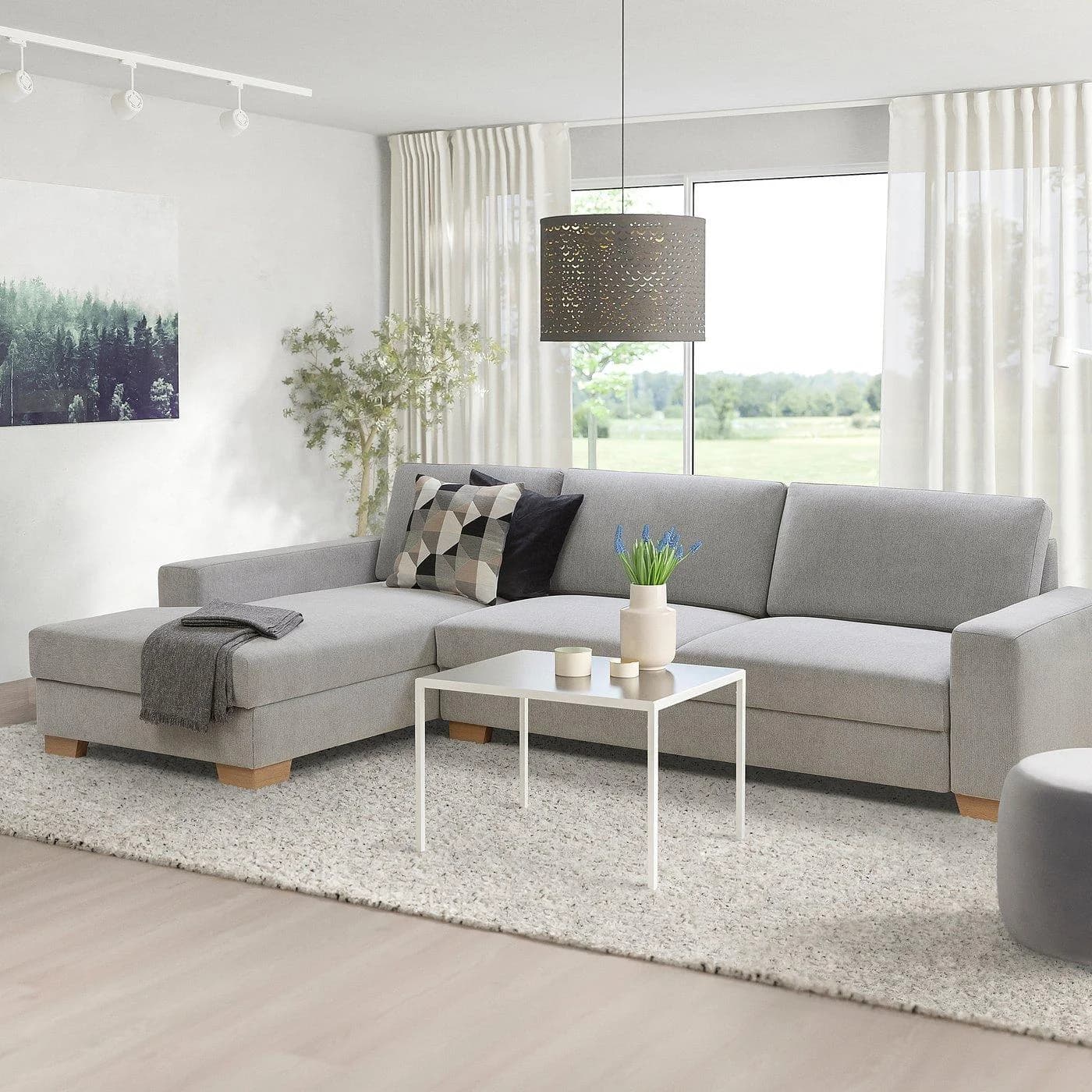 IKEA SÖRVALLEN 4er-Sofa Schwarz/Weiß Skandinavisches Design