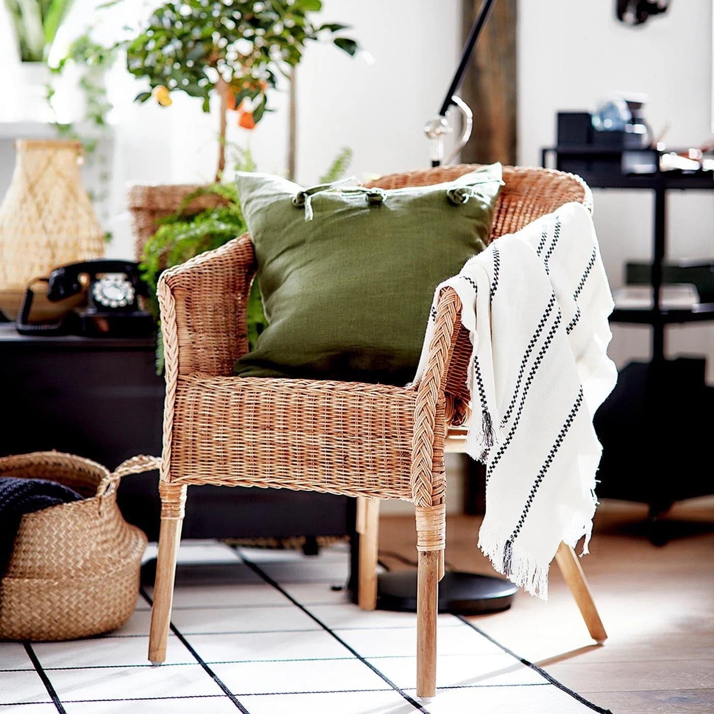 IKEA AGEN Sessel Rattan Bambus Natur