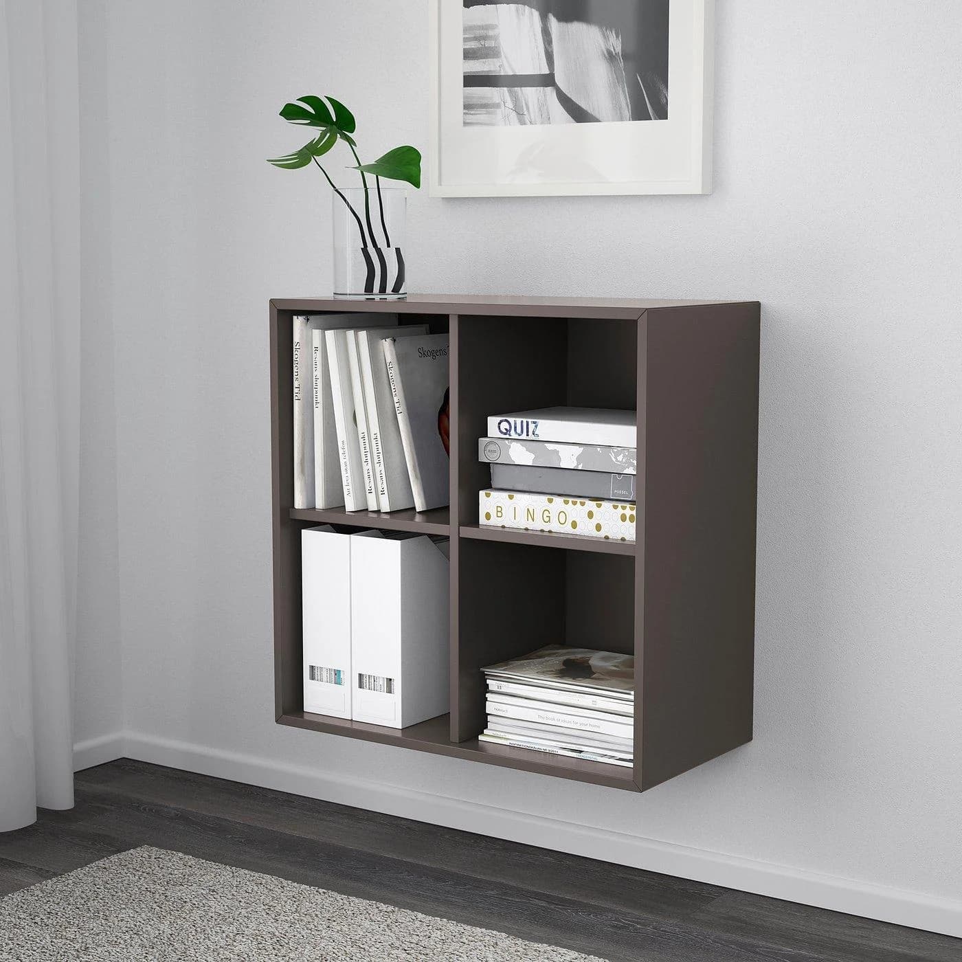 IKEA EKET Regalelement 4 Fächer wandmontiert Dunkelgrau