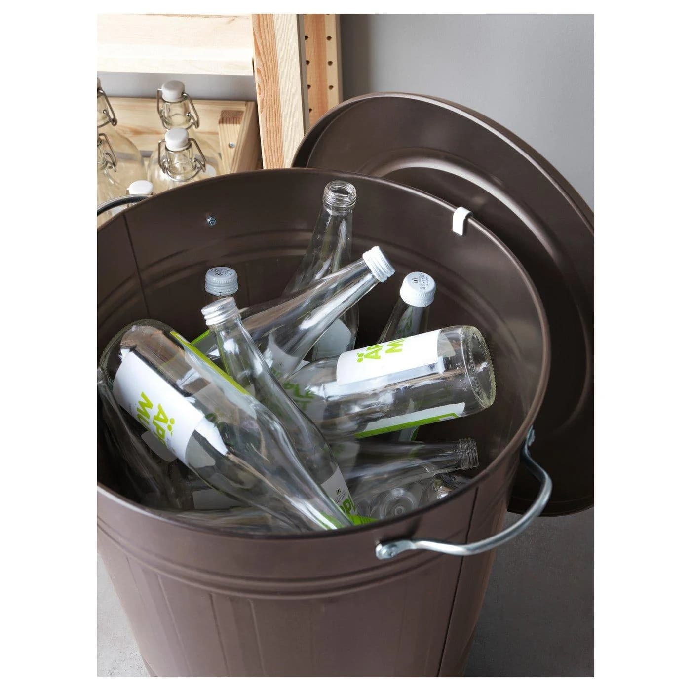 IKEA KNODD Tonne mit Deckel Grau