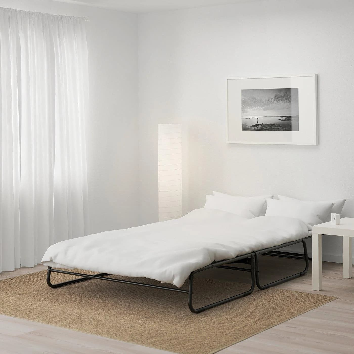 IKEA HAMMARN Bettsofa Dunkelgrau/Schwarz mit Schlaf- und Tragegewebefunktion