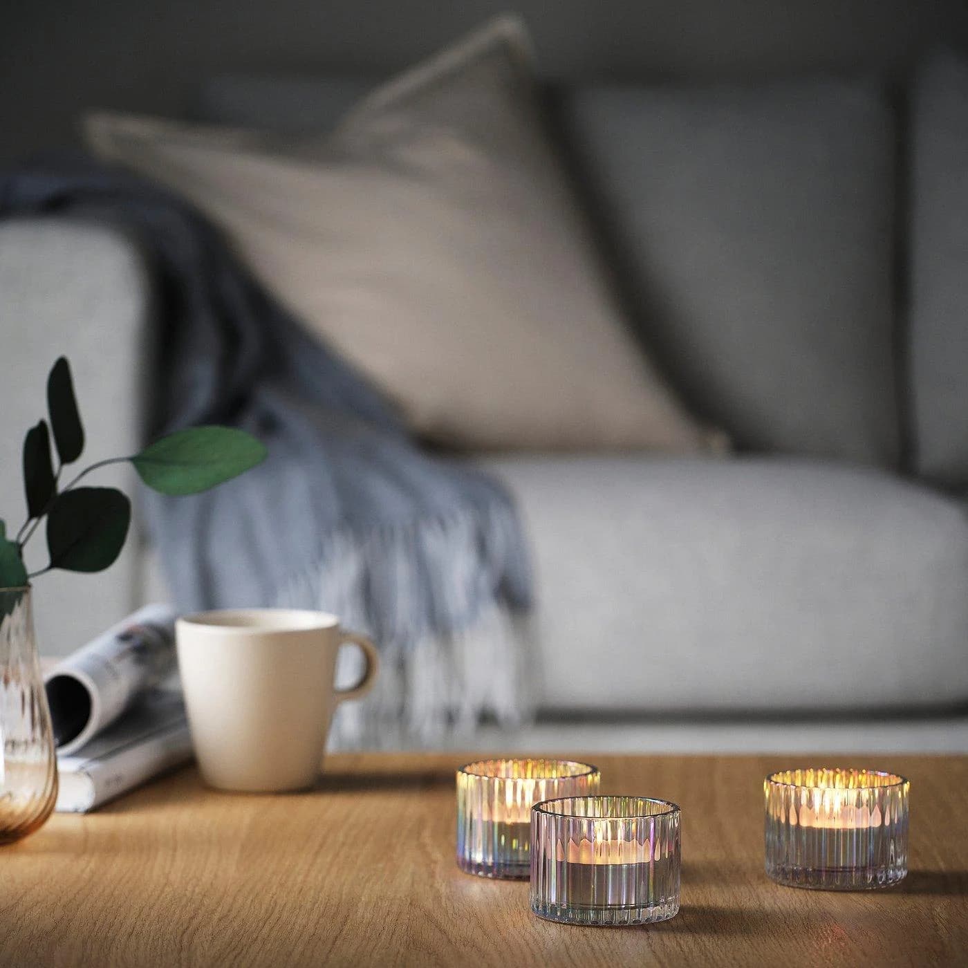 IKEA GLIMMA Maxiteelicht duftneutral transparent