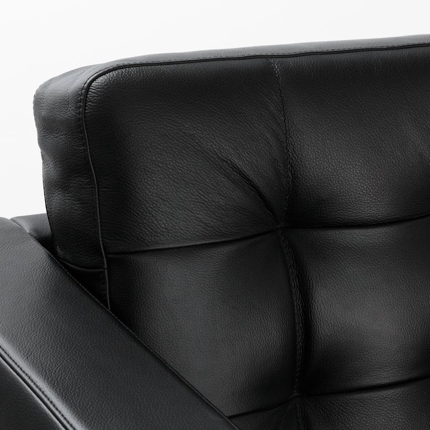 IKEA LANDSKRONA Récamiere Anbauteil Schwarz Grau Leder Metall