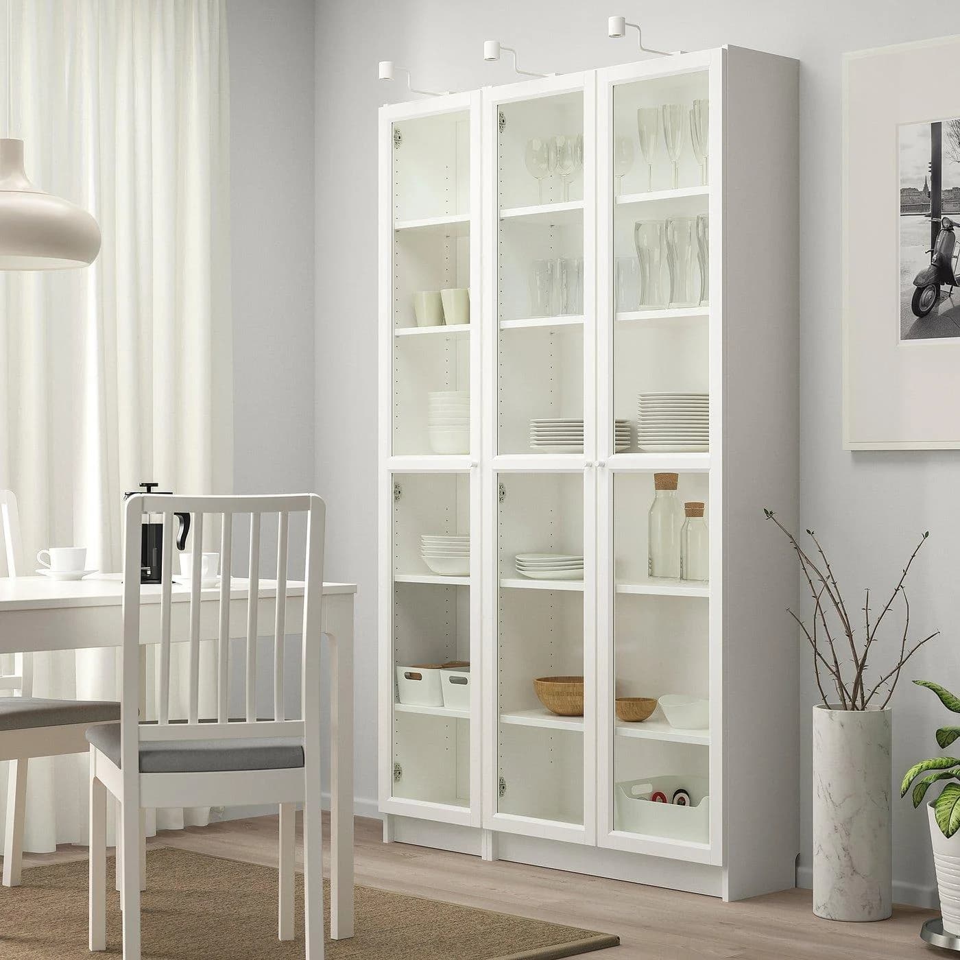 IKEA BILLY / OXBERG Bücherregal mit Glastüren Weiß