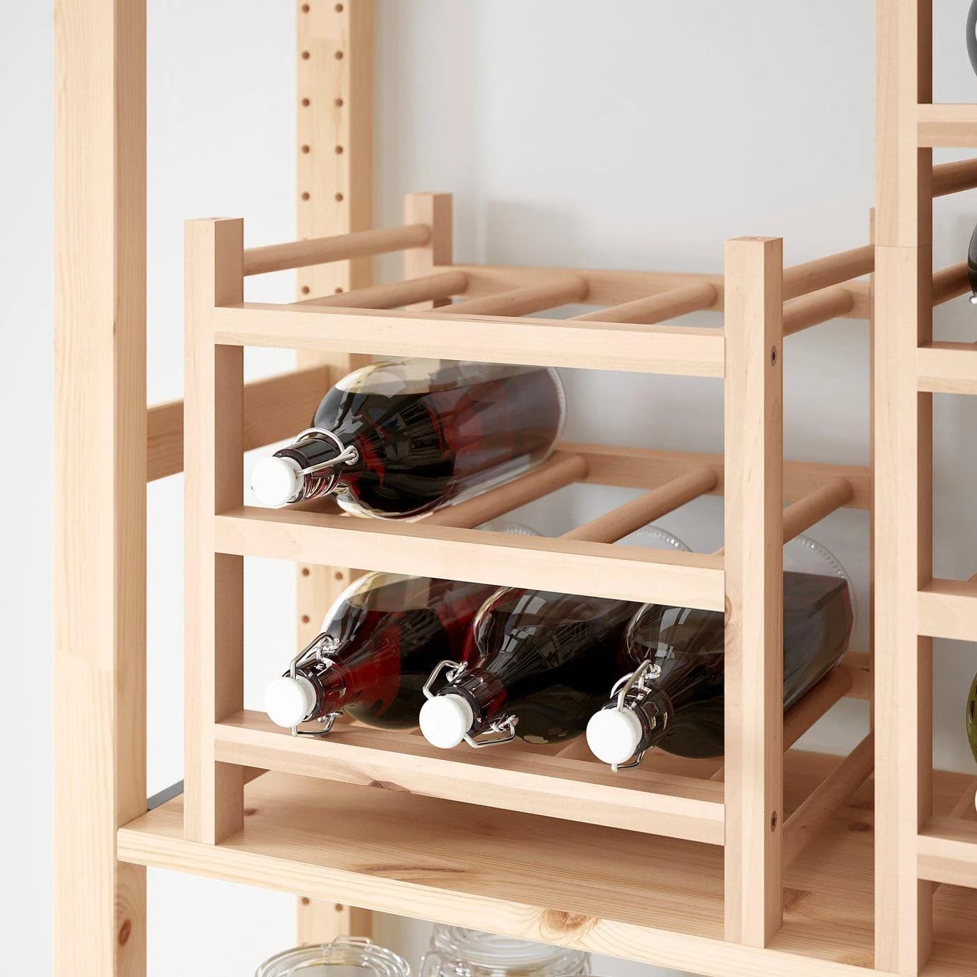 IKEA HUTTEN Flaschenregal für 9 Flaschen Massivholz