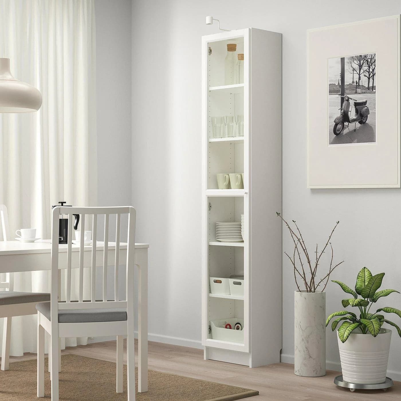 IKEA BILLY / OXBERG Bücherregal mit Glastür Weiß