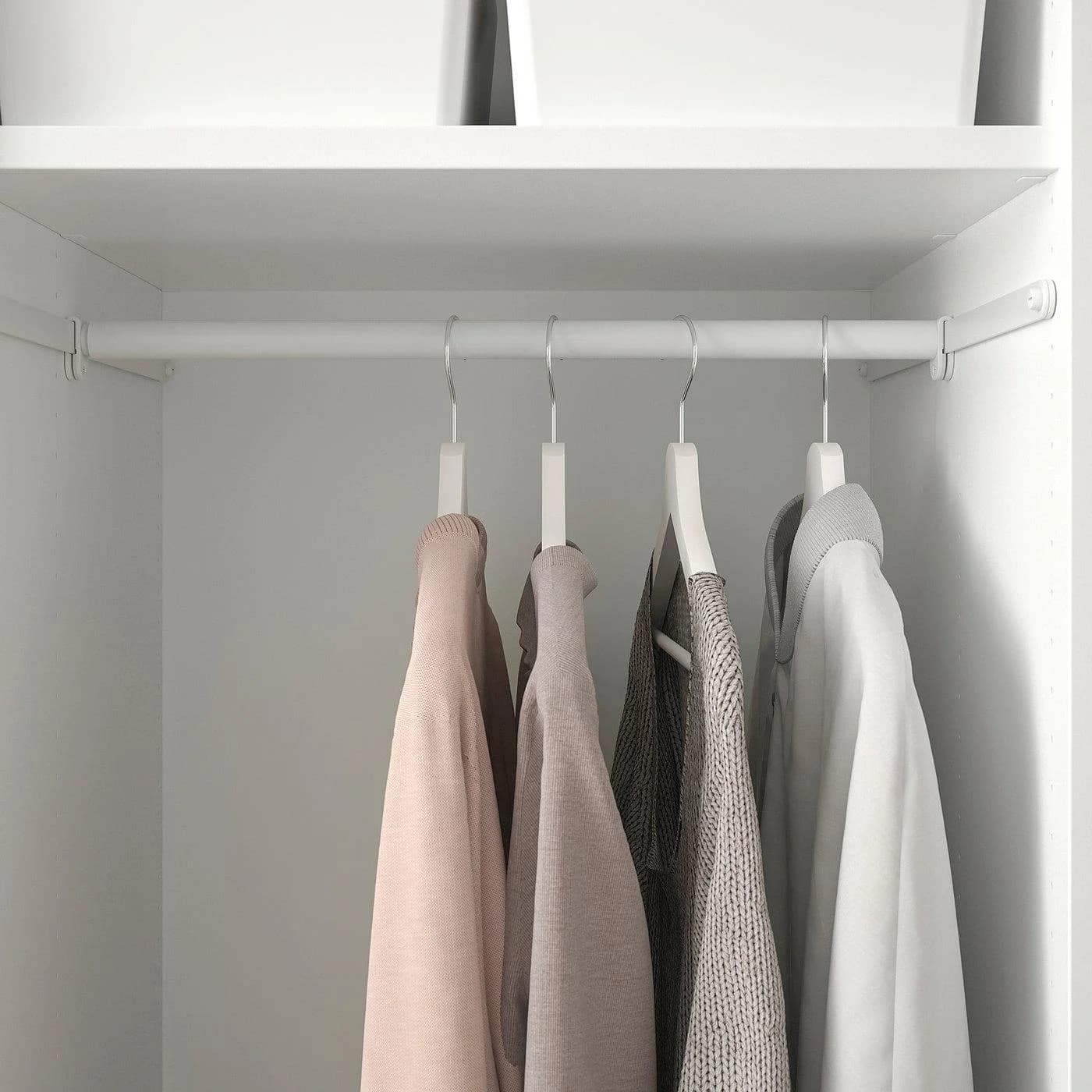 IKEA HJÄLPA Kleiderstange + 2 Aufhängeleisten Weiß Verstellbar