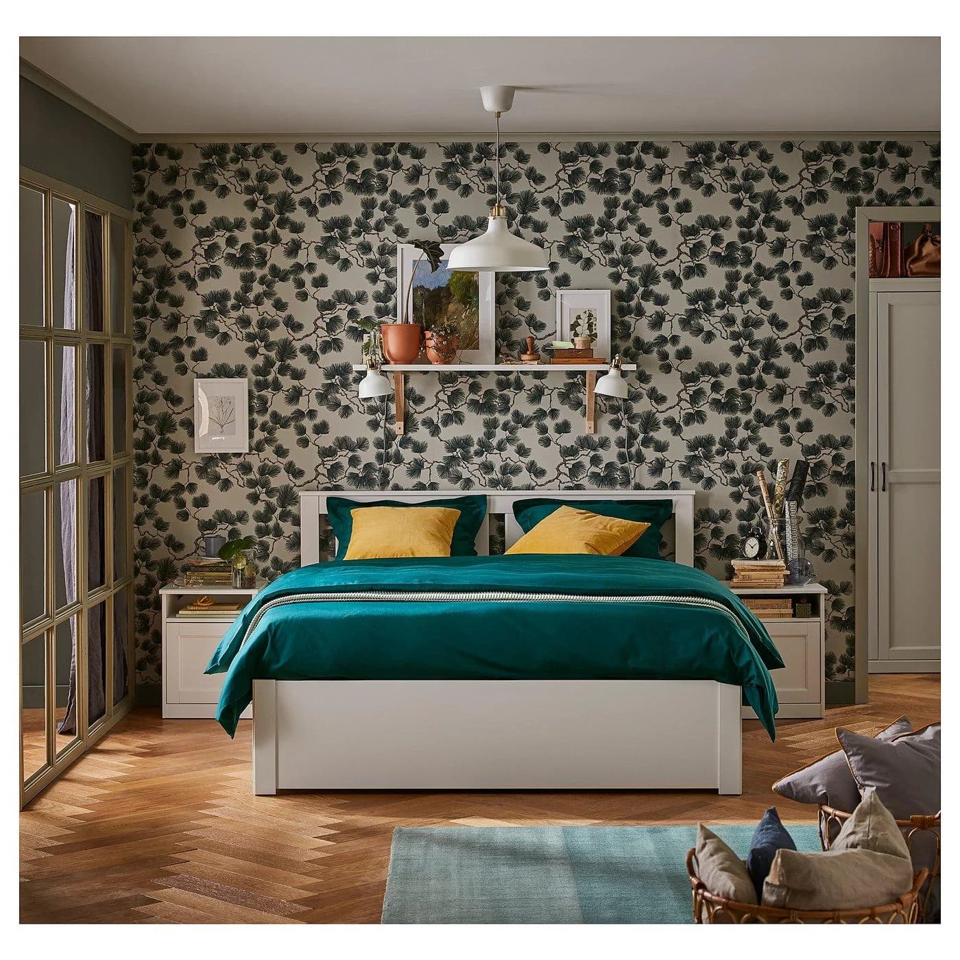 IKEA SONGESAND Bettgestell mit 2 Bettkästen Weiß