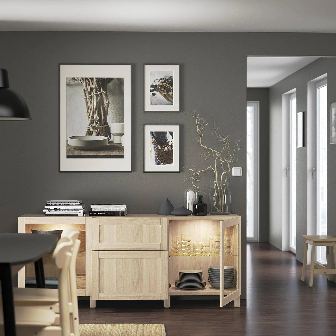 IKEA BESTÅ Aufbewahrung mit Schubladen Weiß Eichenoptik