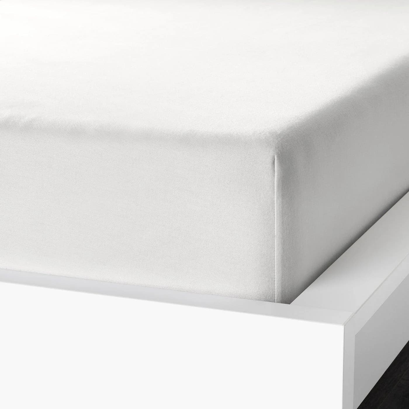 IKEA NORDRUTA Spannbettlaken Weiß Flanell