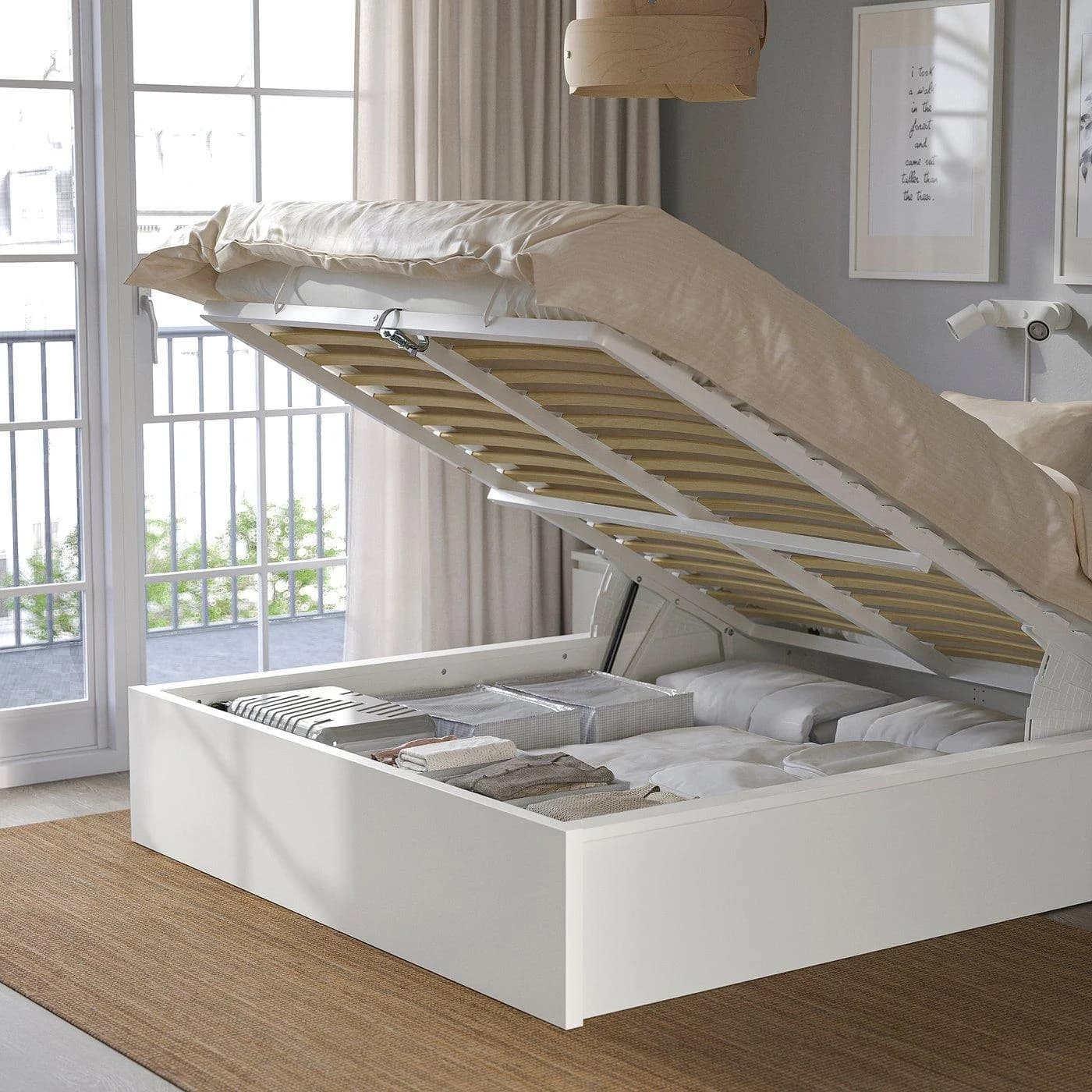 IKEA MALM Bettgestell mit Aufbewahrung Weiß