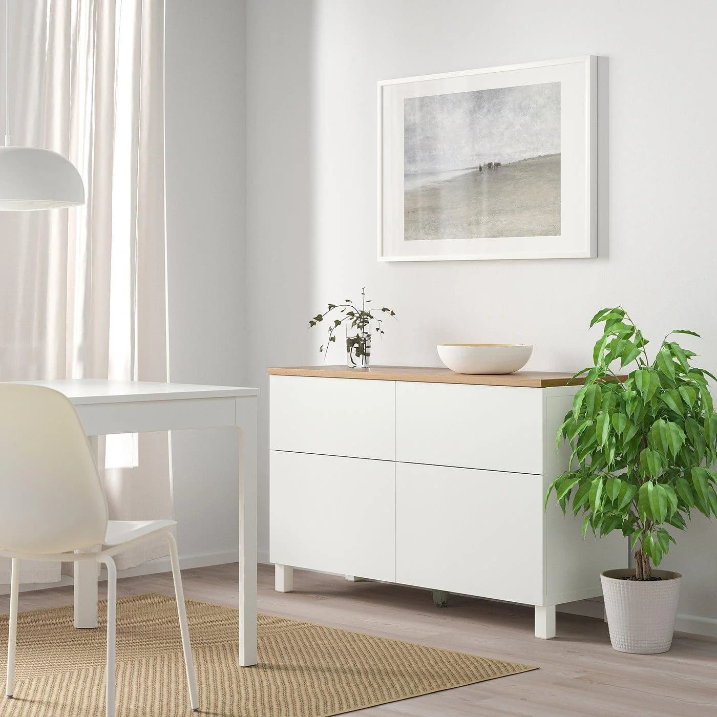 IKEA BESTÅ Aufbewkombination mit Türen und Schubladen Weiß