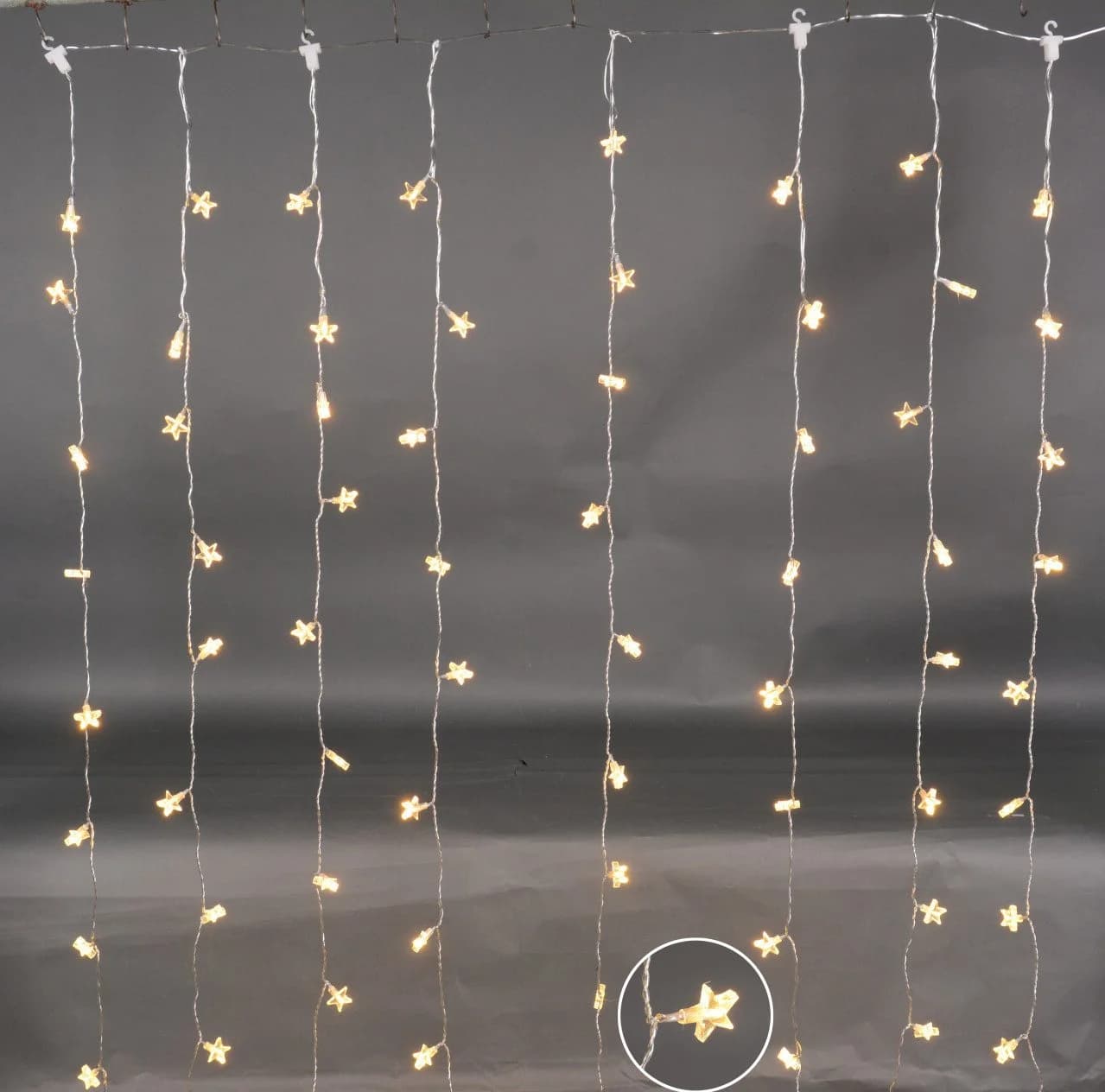 Trend Line LED-Lichtervorhang Sterne Warmweiß mit Timer - Bild 2