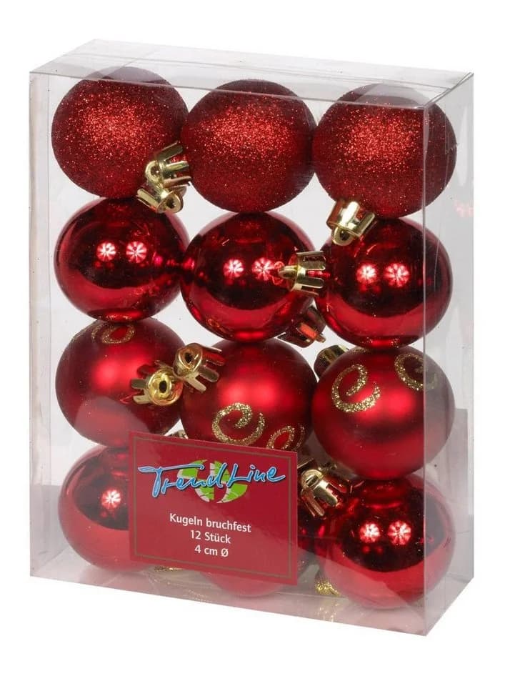 Trend Line Weihnachtskugeln 4 cm Rot 12 Stück - Bild 2