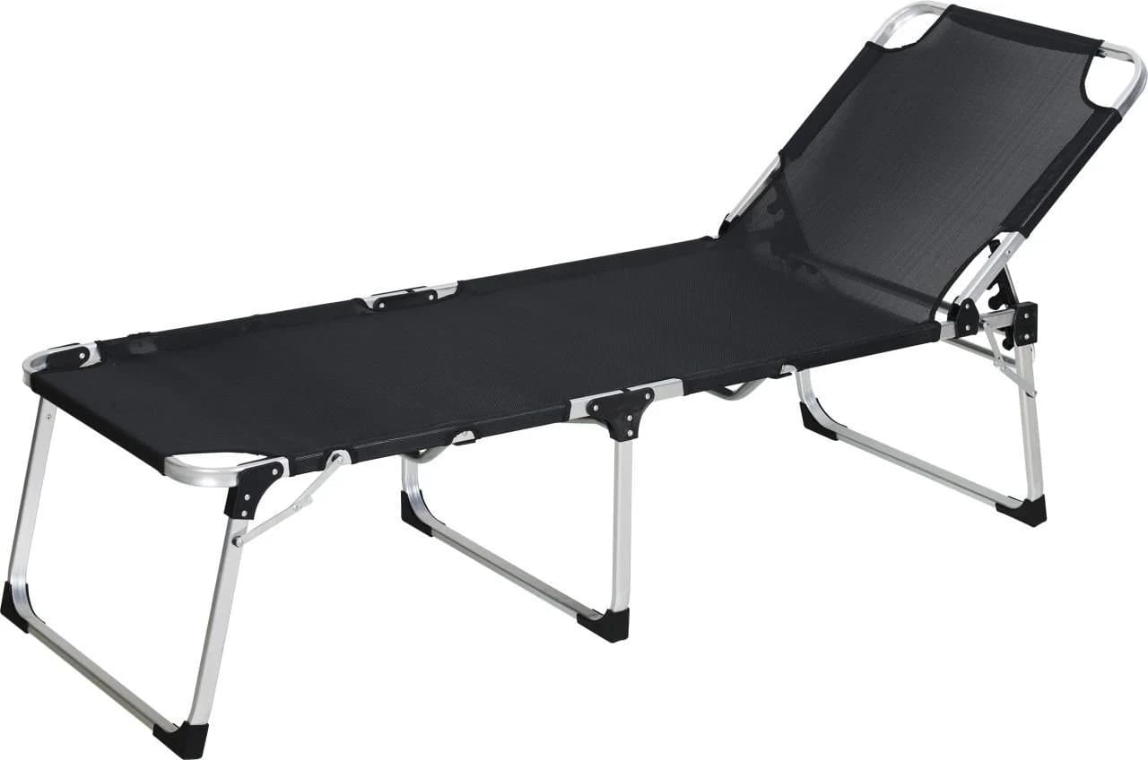 Trend Line Gartenliege Alu-Dreibeinliege De Luxe XL Schwarz Silber - Bild 3