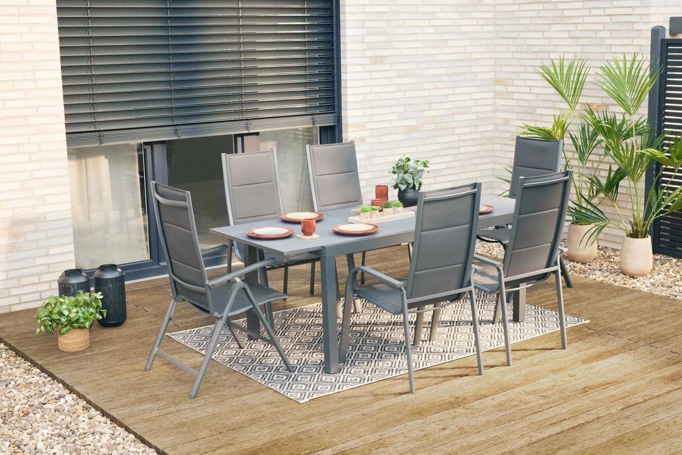 Primaster Gartentisch Fano Anthrazit Ausziehbar Aluminium Glas - Bild 5