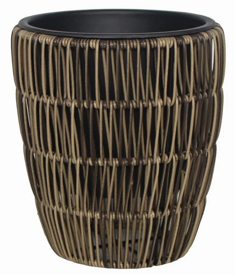 Trend Line Pflanztopf Polyrattan Braun Ø21x24cm mit Einsatz