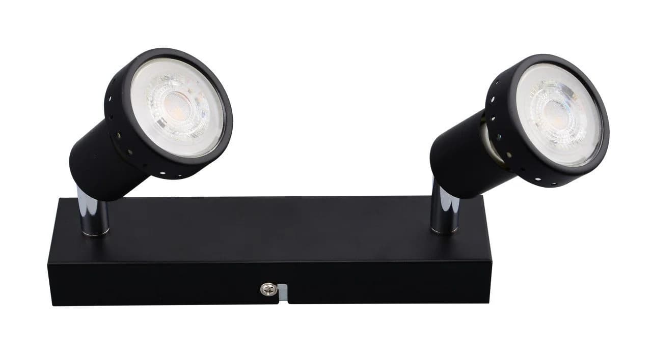 Primaster LED Deckenstrahler 2er Spot Chicago Schwarz GU10