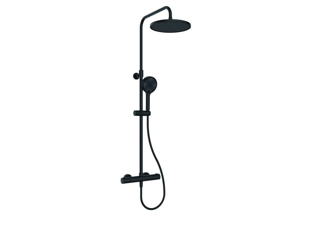 Primaster Duschsystem Aqua Therm mit Thermostat 3 Strahlarten Schwarz