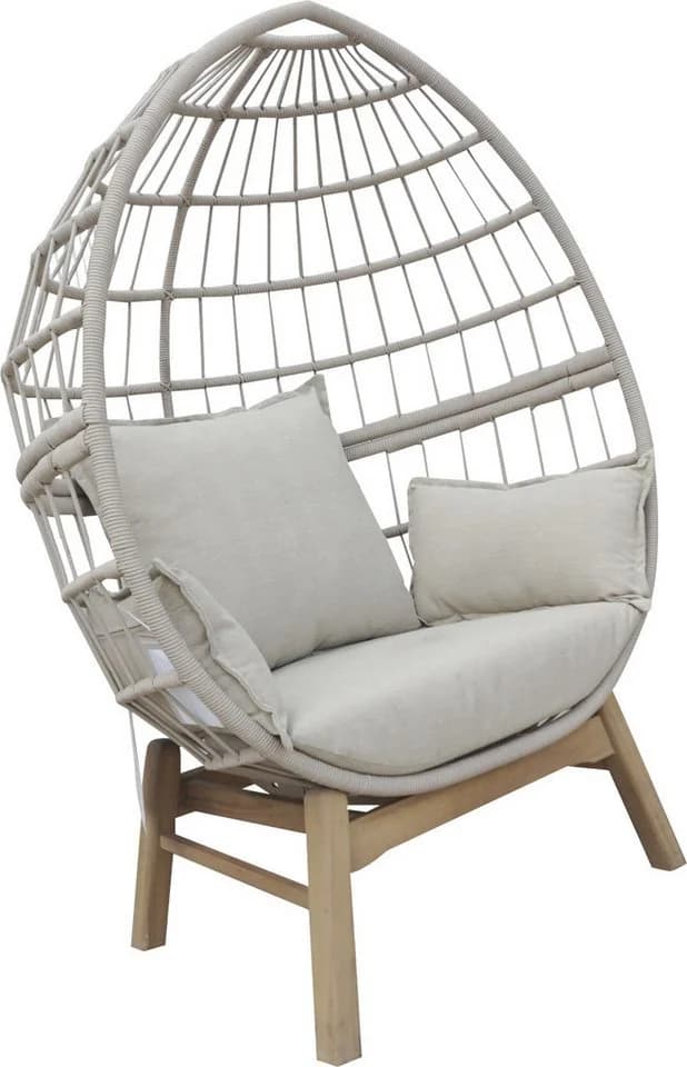 Primaster Loungesessel Stahl Salo Beige mit Kissen - Bild 3