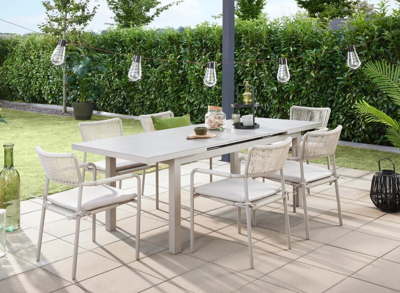 Primaster Gartentisch ausziehbar Aluminium Rhodos hellgrau - Bild 3