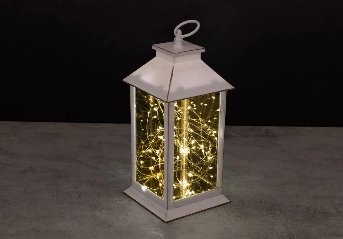 Trend Line LED Laterne Weiß mit Timer und 50 LEDs