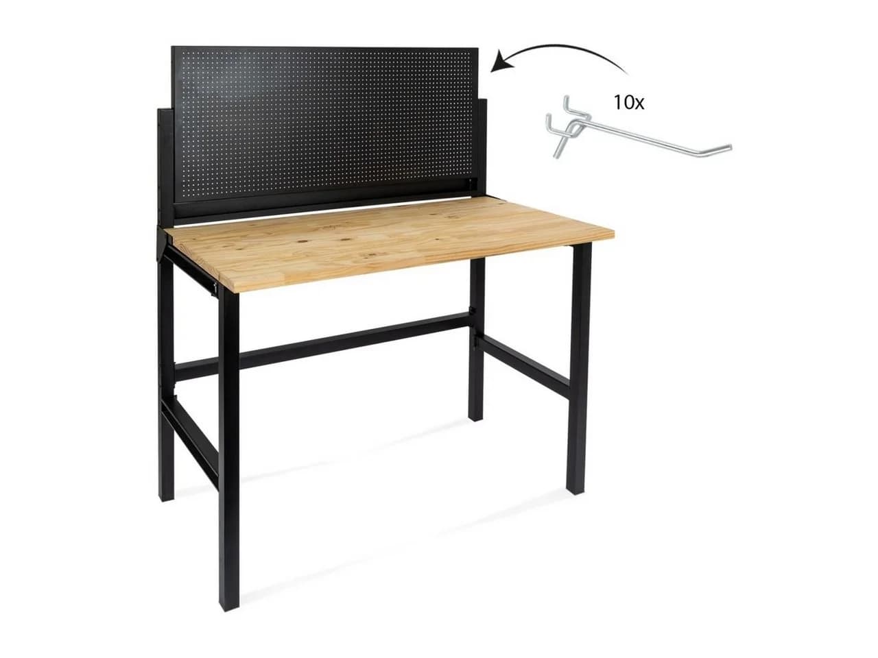 Trend Line Klappbare Werkbank mit Massivholzplatte und Lochwand - Bild 4