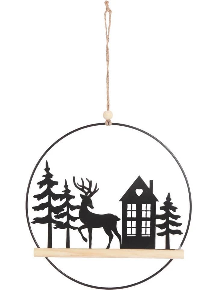 Trend Line Dekohänger Kranz Holz 20 cm Natur