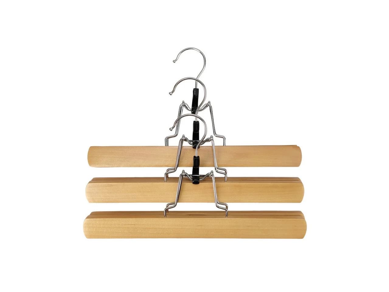 Trend Line Hosenklemmbügel 3er Pack Holz natur