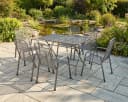 MWH Garten-Essgruppe 6-tlg. Grau Metall klappbar Bild 1
