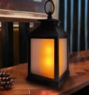 Trend Line LED Laterne Schwarz mit Timer und Batteriebetrieb Bild 1