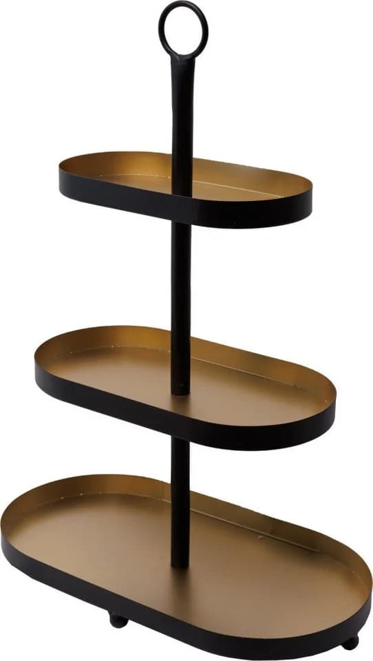 Trend Line Dekoetagere Eisen Schwarz-Gold