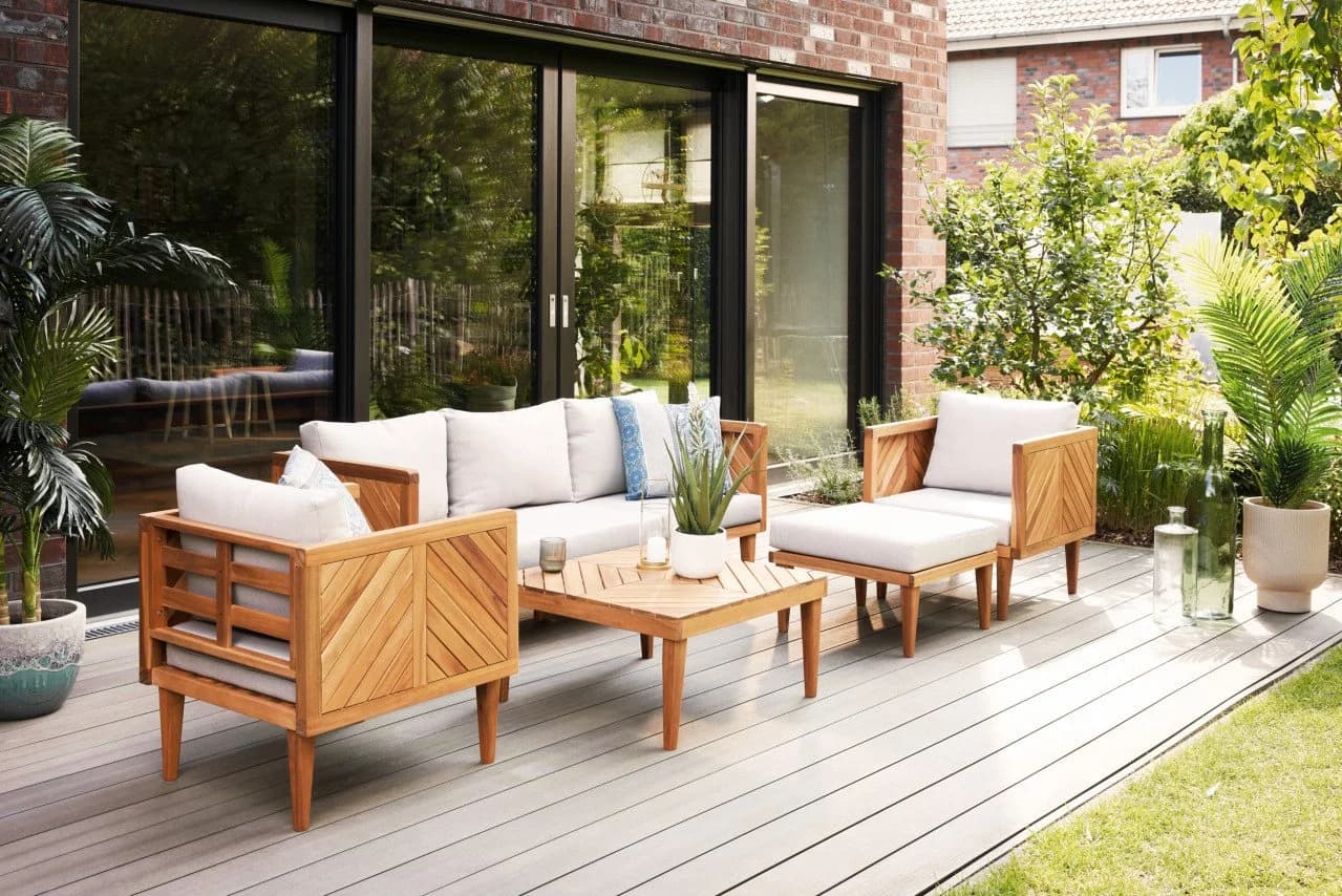 Primaster Gartenlounge-Set Minori 5-tlg. Grau Akazienholz - Bild 2