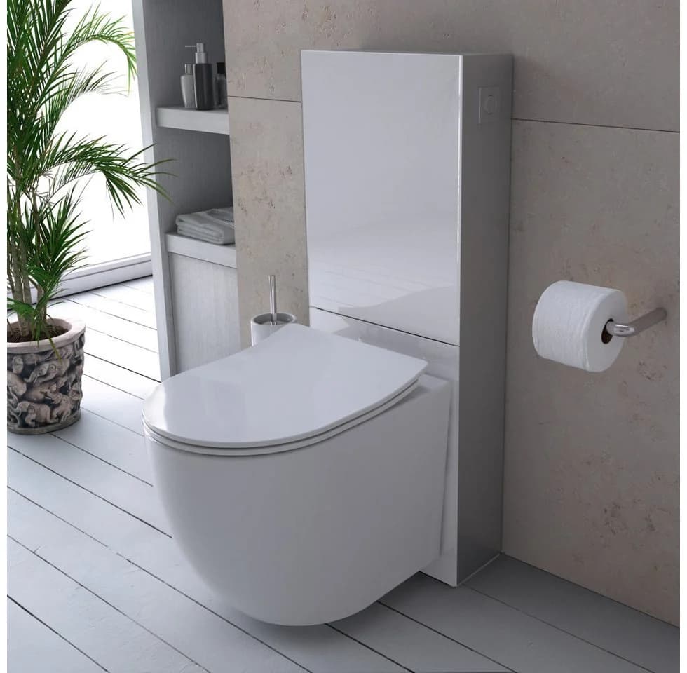 Primaster Vorwandelement WC inkl. Spülkasten Weiß Glas/Aluminium - Bild 3