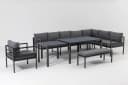 Primaster Gartenlounge-Set Levanto 10 Personen Grau Aluminium Ausziehbar Bild 3