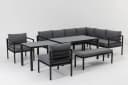 Primaster Gartenlounge-Set Levanto 10 Personen Grau Aluminium Ausziehbar Bild 5