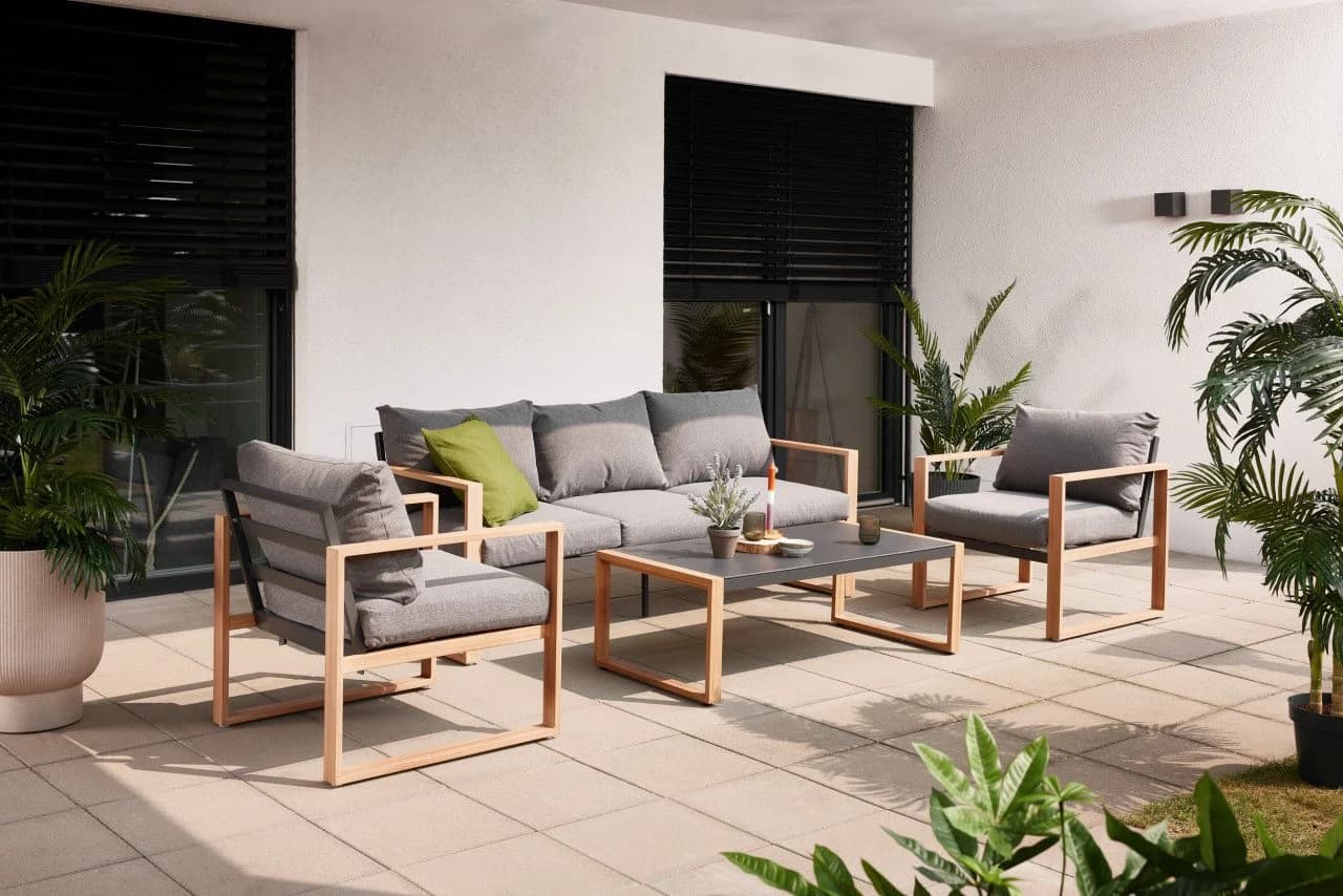 Primaster Loungeset Marbella Aluminium Holzoptik Grau - Bild 4