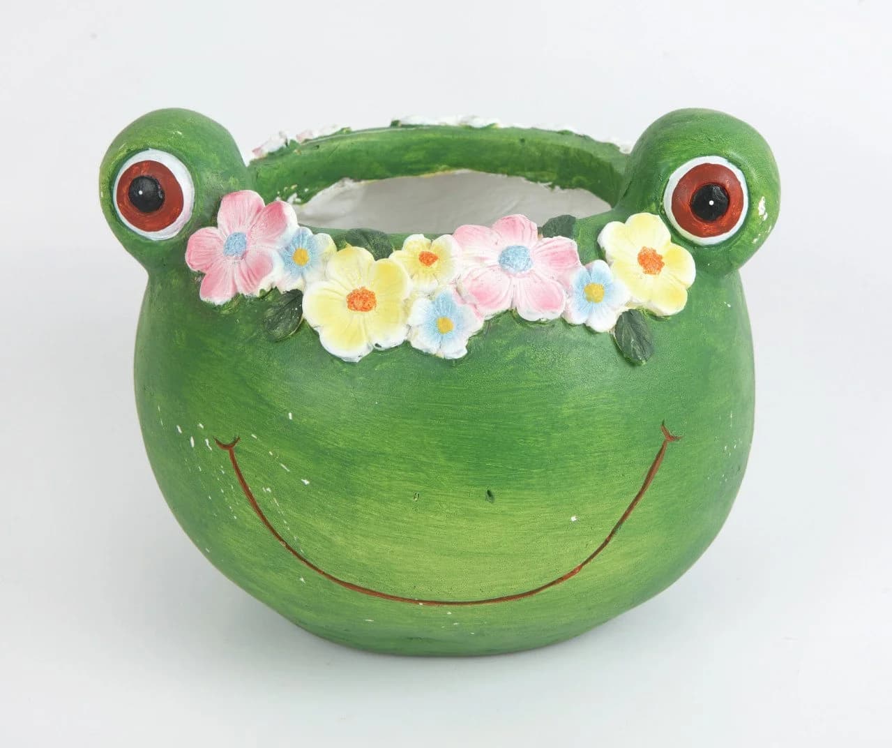Trend Line Pflanztopf Frosch Grün Polyresin