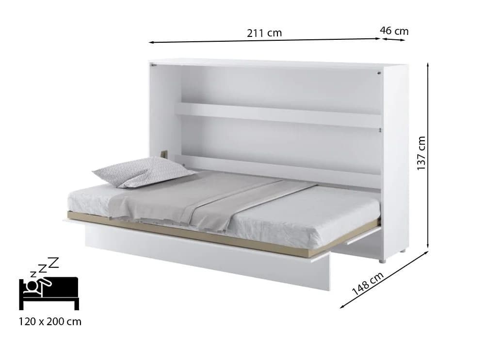 Compleo Schrankbett Lenart Wandklappbett Weiß Hochglanz - Bild 4