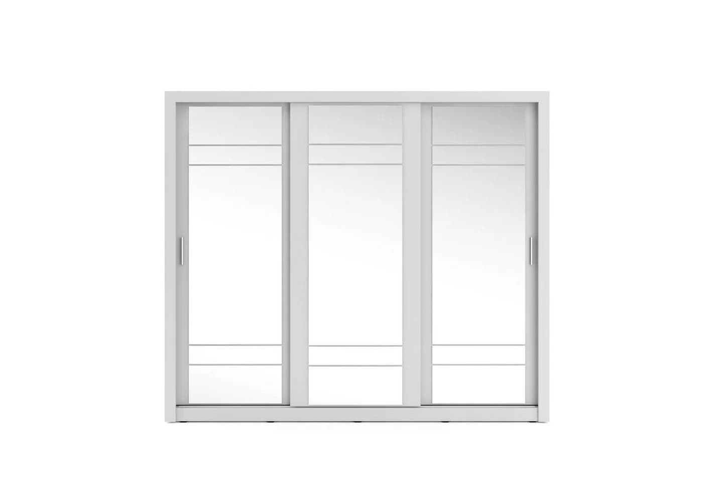 Compleo Kleiderschrank ARTI 02 3-türig Schwebetürenschrank mit Spiegel Weiß - Bild 3