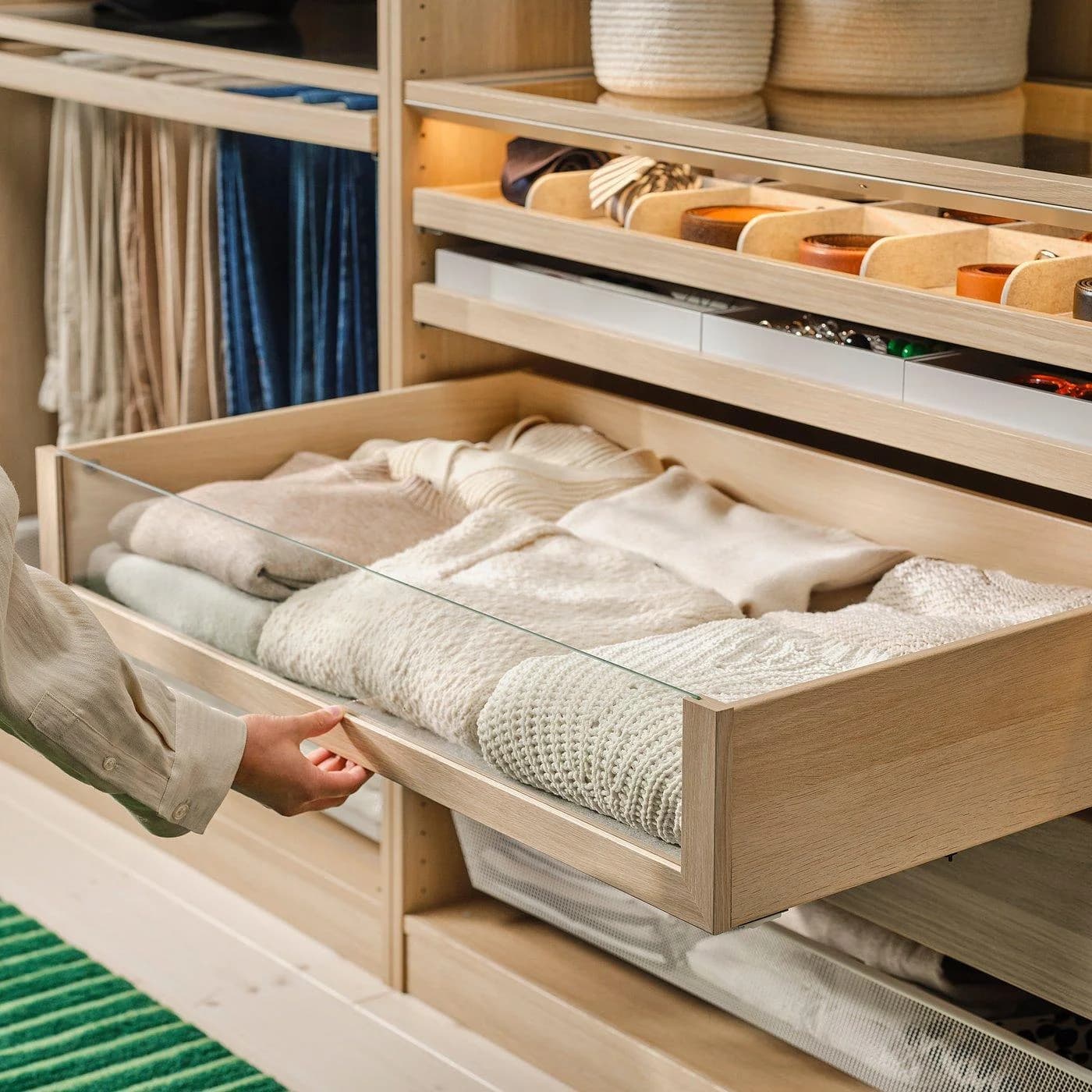 IKEA KOMPLEMENT Schublade mit Glasfront Eicheneffekt
