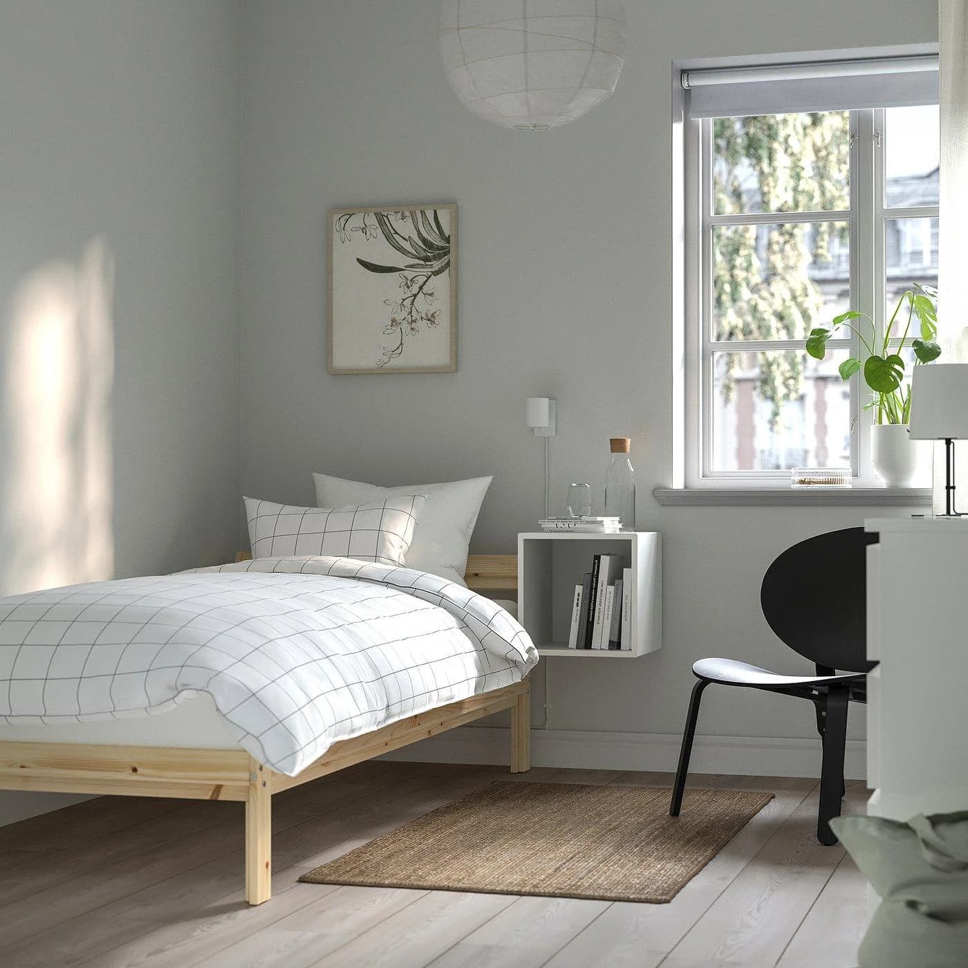 IKEA NEIDEN Bettgestell Massivholz unbehandelt