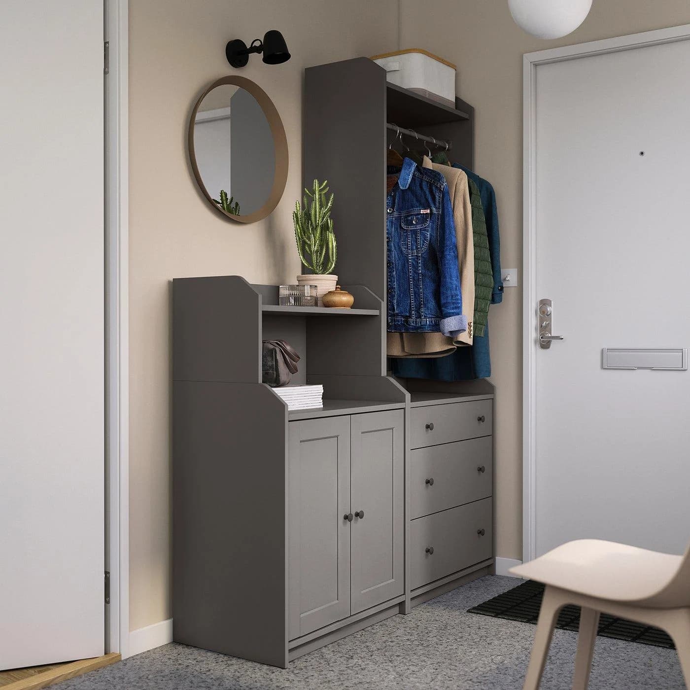 IKEA HAUGA Aufbewahrungskombi Grau Klassisch
