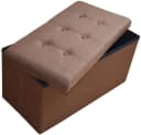 style home Sitzbank faltbar Sitzhocker Stauraum 76x38x38 cm Leinen Bild 1