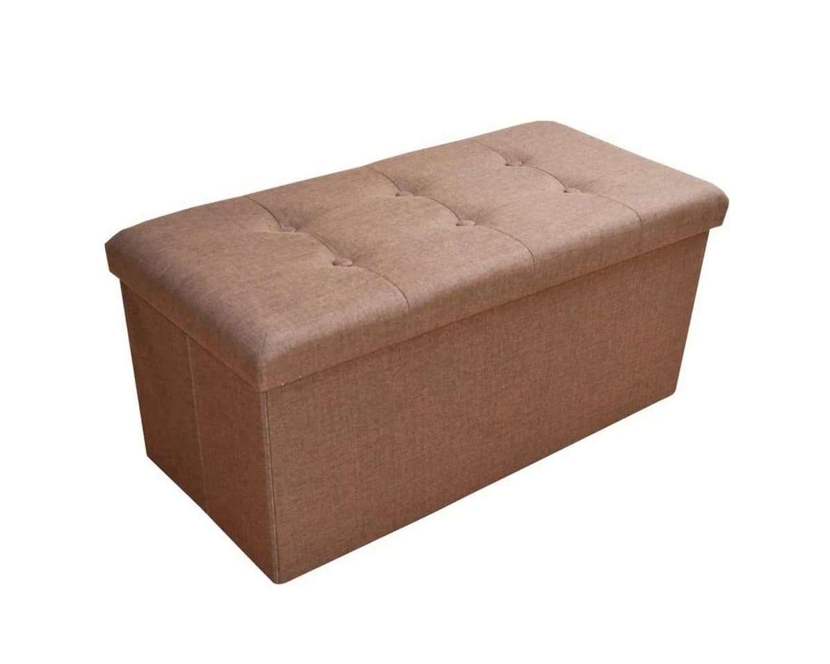 style home Sitzbank faltbar Sitzhocker Stauraum 76x38x38 cm Leinen - Bild 2