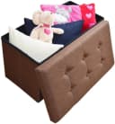 style home Sitzbank faltbar Sitzhocker Stauraum 76x38x38 cm Leinen Bild 3