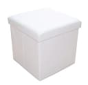 style home Sitzhocker mit Stauraum faltbar Weiß Kunstleder Bild 2