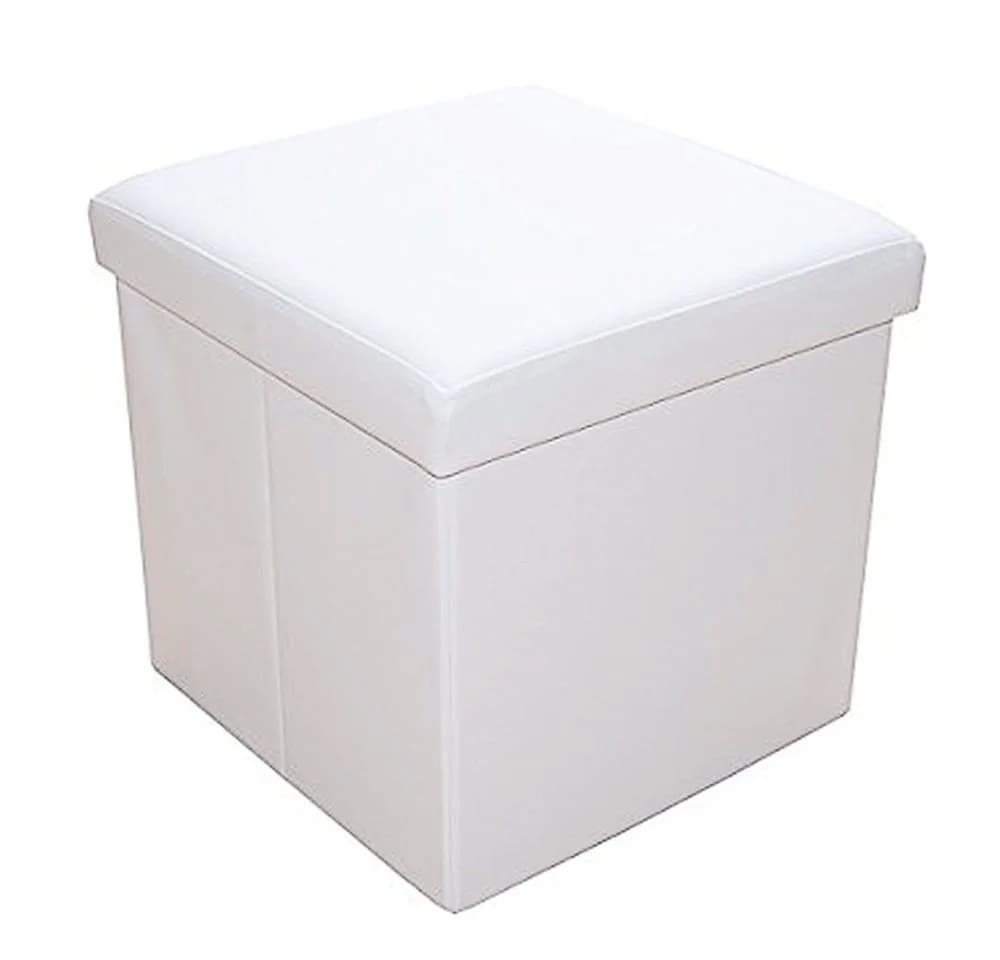style home Sitzhocker mit Stauraum faltbar Weiß Kunstleder - Bild 2